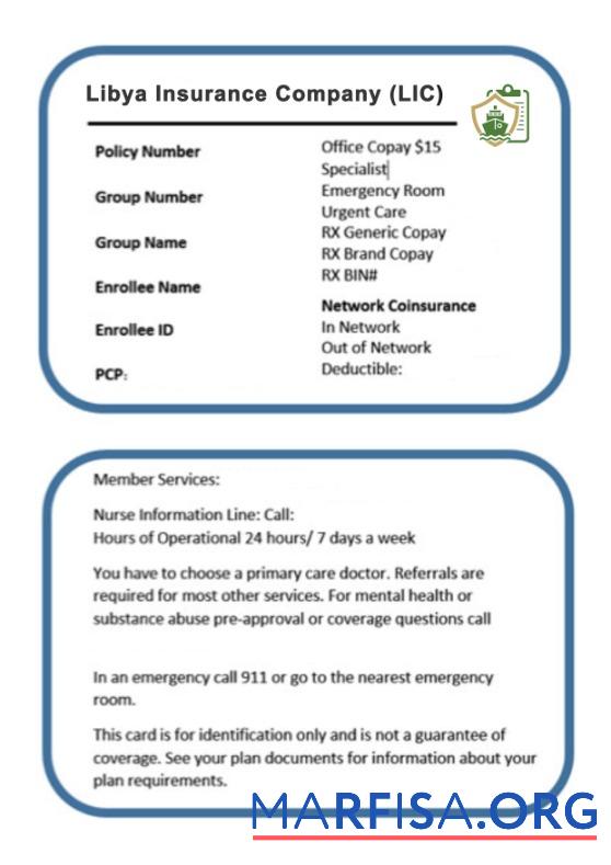 Printable Libya health insurance card download for verification